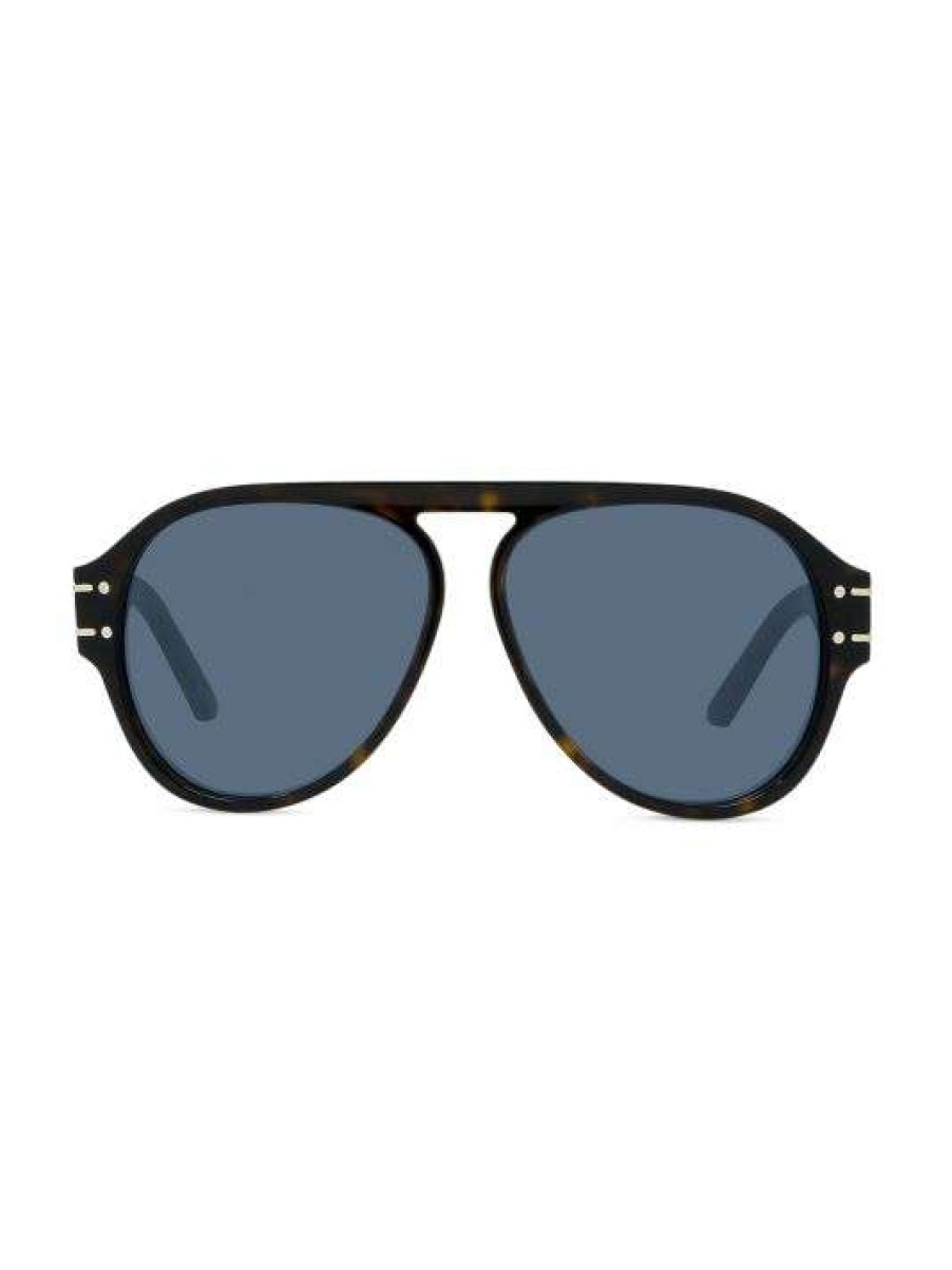 Men * Diorsignature 58Mm Pilot Sunglasses