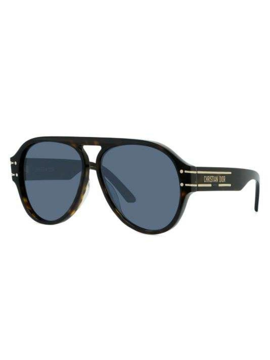 Men * Diorsignature 58Mm Pilot Sunglasses