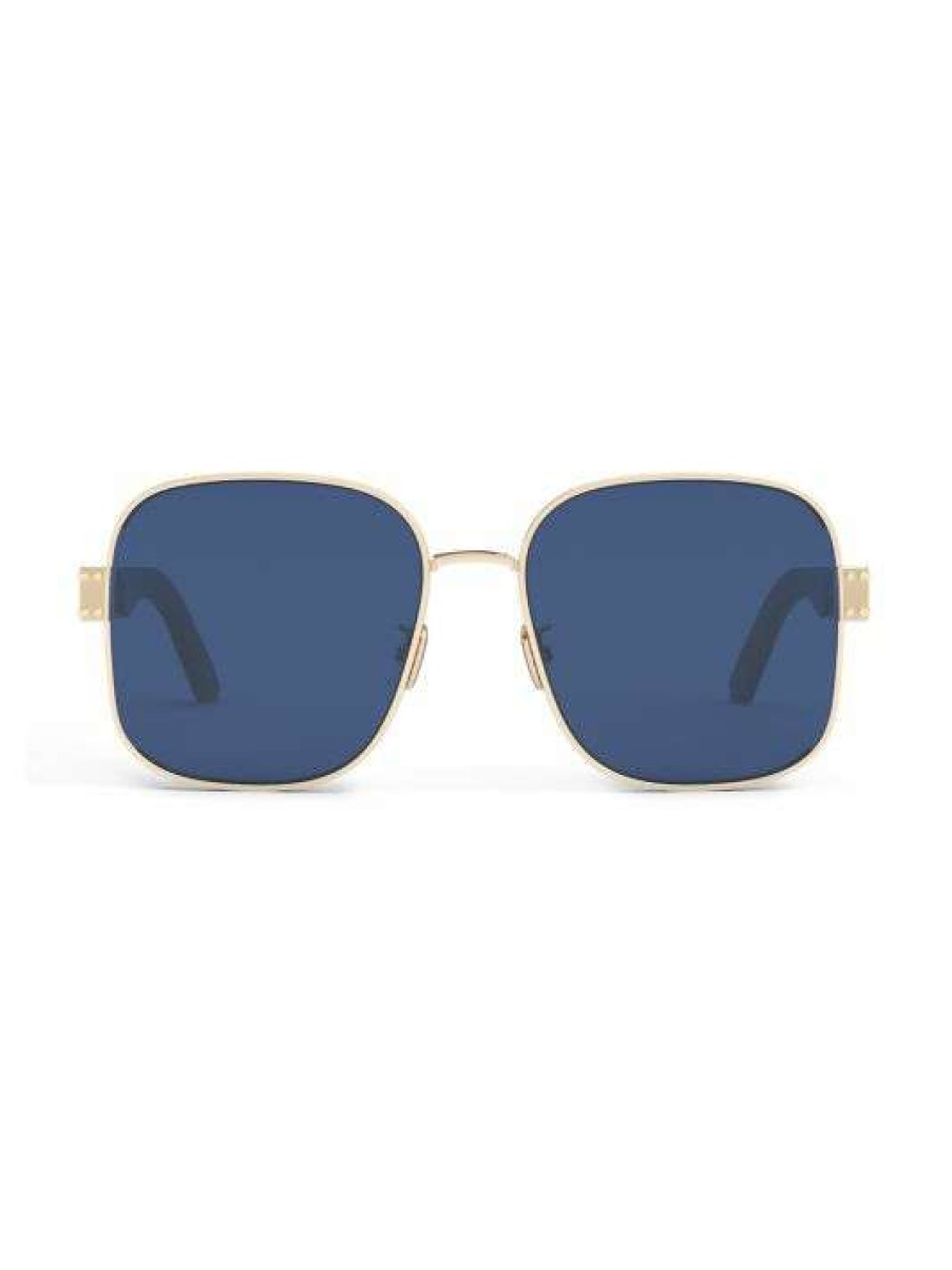 Accessories * Diorsignature 60Mm Square Sunglasses Shiny Gold Blue